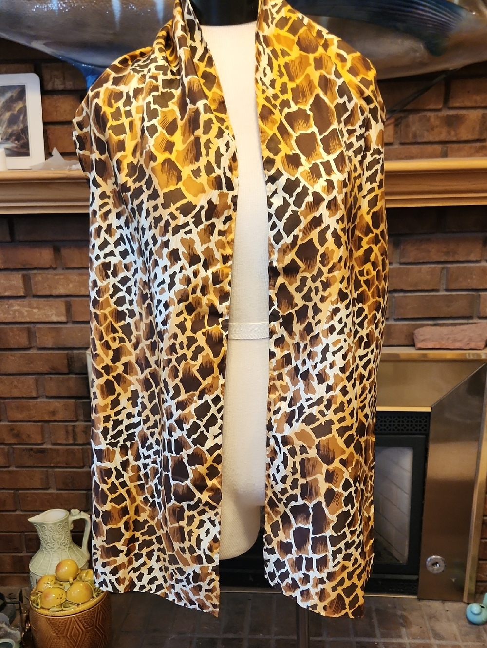 Vintage B altman & Co. 100% Silk Made In France Animal Print Scarf Luxury